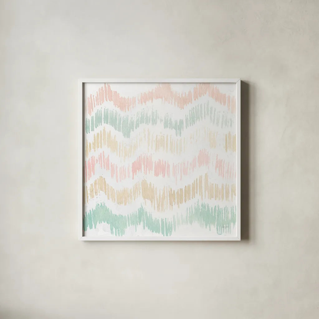 Colors of the Wind III Pastel by Kristy Rice. Shown in a crisp white glass frame for a clean and minimalist style. Available as an archival giclee rolled canvas, fine art paper, or poster print. SKU 55322a.