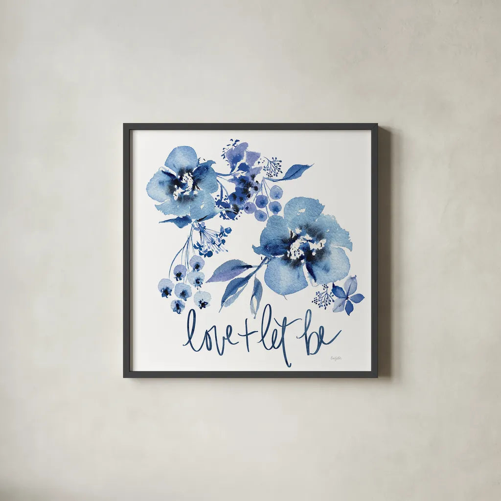 Delft Delight II by Kristy Rice. Shown in a sleek black glass frame for a contemporary gallery look. Available as an archival giclee rolled canvas, fine art paper, or poster print. SKU 43267a.