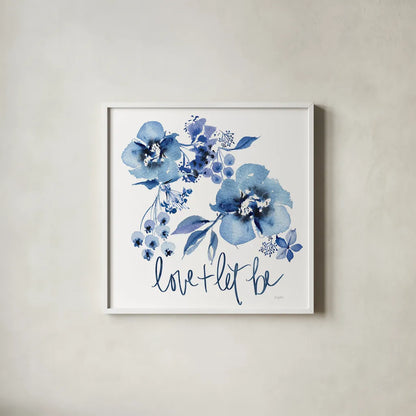 Delft Delight II by Kristy Rice. Shown in a crisp white glass frame for a clean and minimalist style. Available as an archival giclee rolled canvas, fine art paper, or poster print. SKU 43267a.