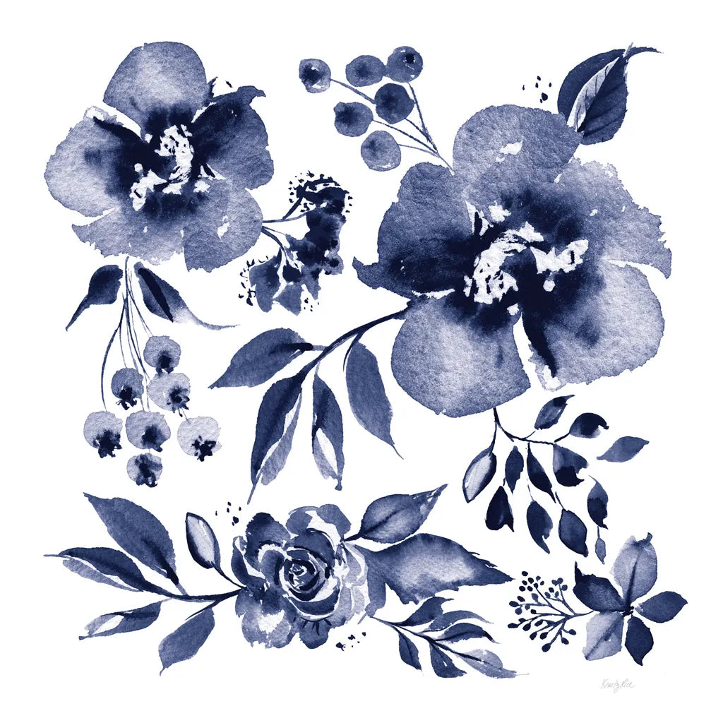 Delft Delight II DB No Words by Kristy Rice. SKU 59155a. Archival Giclee Fine art print for wall decor.