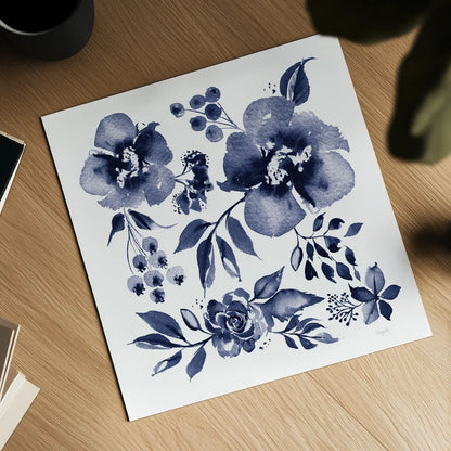 Delft Delight II DB No Words by Kristy Rice. Shown as a detailed flat fine art print, highlighting archival giclee quality. Available as an archival giclee rolled canvas, fine art paper, or poster print. SKU 59155a.