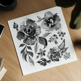 Delft Delight III Black No Words by Kristy Rice. Shown as a detailed flat fine art print, highlighting archival giclee quality. Available as an archival giclee rolled canvas, fine art paper, or poster print. SKU 66485a.