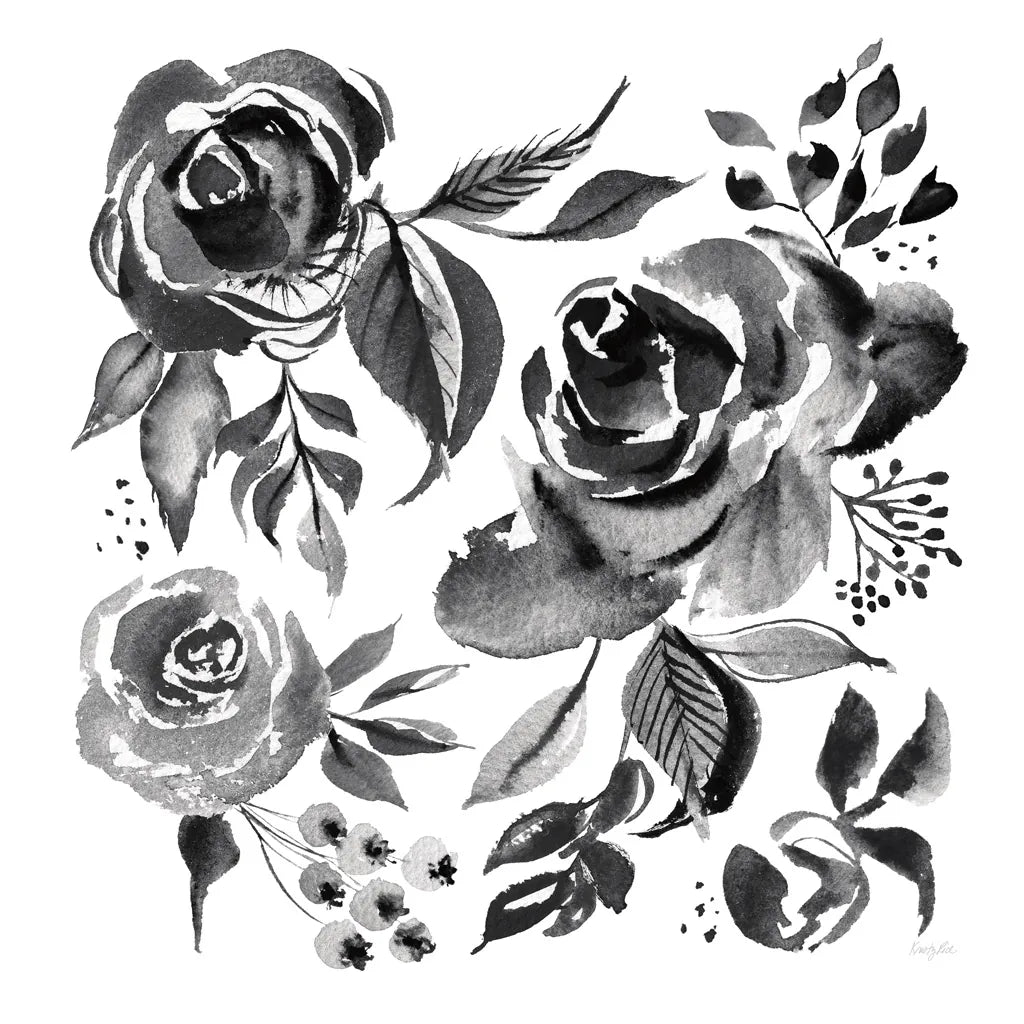 Delft Delight IV Black No Words by Kristy Rice. SKU 66486a. Archival Giclee Fine art print for wall decor.