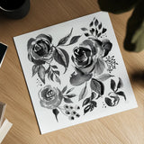 Delft Delight IV Black No Words by Kristy Rice. Shown as a detailed flat fine art print, highlighting archival giclee quality. Available as an archival giclee rolled canvas, fine art paper, or poster print. SKU 66486a.