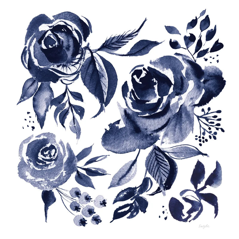 Delft Delight IV DB No Words by Kristy Rice. SKU 59157a. Archival Giclee Fine art print for wall decor.