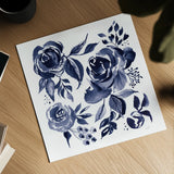 Delft Delight IV DB No Words by Kristy Rice. Shown as a detailed flat fine art print, highlighting archival giclee quality. Available as an archival giclee rolled canvas, fine art paper, or poster print. SKU 59157a.