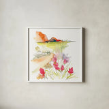 Desert Blooming by Kristy Rice. Shown in a crisp white glass frame for a clean and minimalist style. Available as an archival giclee rolled canvas, fine art paper, or poster print. SKU 90384a.