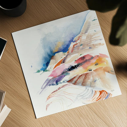 Desert Hike by Kristy Rice. Shown as a detailed flat fine art print, highlighting archival giclee quality. Available as an archival giclee rolled canvas, fine art paper, or poster print. SKU 93994a.