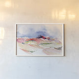 Desertscape by Kristy Rice. shown as a paper print in a white frame. Available as a archival giclee rolled canvas, fine art paper, or poster print. SKU 88607i.