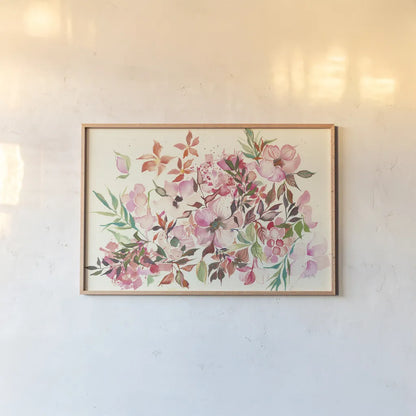 Dogwood Spring by Kristy Rice. shown as a paper print in a natural frame. Available as a archival giclee rolled canvas, fine art paper, or poster print. SKU 59823i.