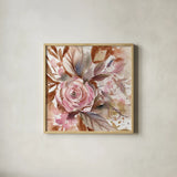 Earthy Rose by Kristy Rice. Shown in a natural wood glass frame for a timeless modern aesthetic. Available as an archival giclee rolled canvas, fine art paper, or poster print. SKU 102091a.