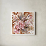 Earthy Rose by Kristy Rice. Shown in a crisp white glass frame for a clean and minimalist style. Available as an archival giclee rolled canvas, fine art paper, or poster print. SKU 102091a.