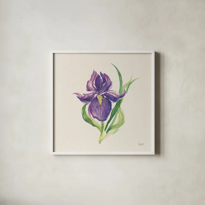 Easter Bloom I by Kristy Rice. Shown in a crisp white glass frame for a clean and minimalist style. Available as an archival giclee rolled canvas, fine art paper, or poster print. SKU 87618a.
