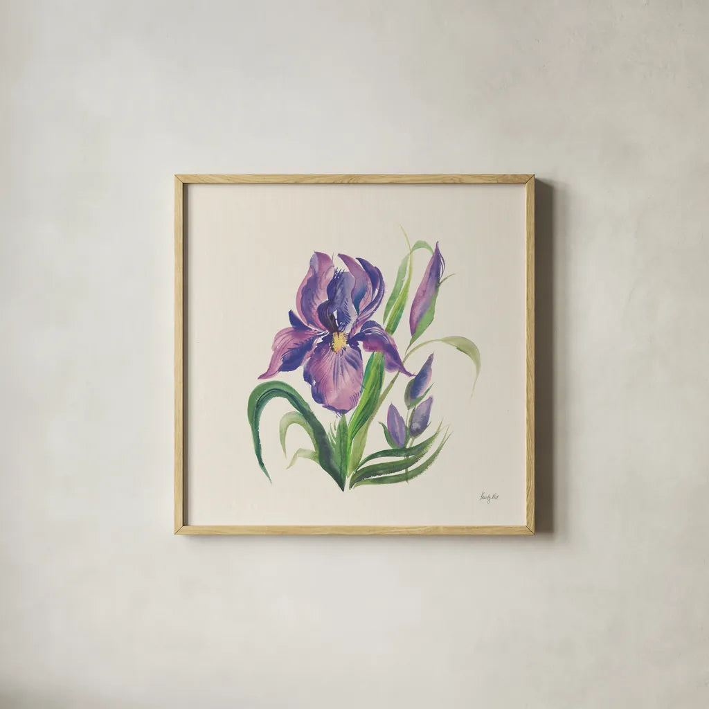 Easter Bloom II by Kristy Rice. Shown in a natural wood glass frame for a timeless modern aesthetic. Available as an archival giclee rolled canvas, fine art paper, or poster print. SKU 87619a.