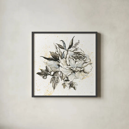 Elegance II by Kristy Rice. Shown in a sleek black glass frame for a contemporary gallery look. Available as an archival giclee rolled canvas, fine art paper, or poster print. SKU 58129a.