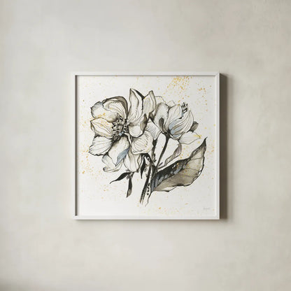 Elegance III by Kristy Rice. Shown in a crisp white glass frame for a clean and minimalist style. Available as an archival giclee rolled canvas, fine art paper, or poster print. SKU 58130a.