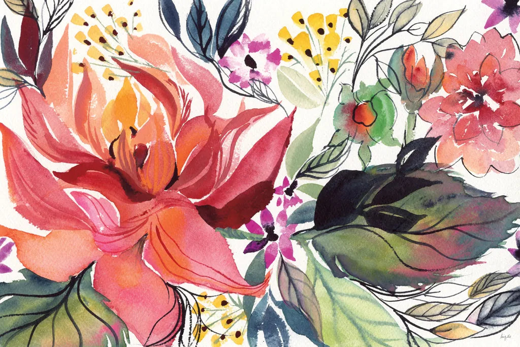 Flame Floral by Kristy Rice. SKU 93467i. Archival Giclee Fine art print for wall decor.