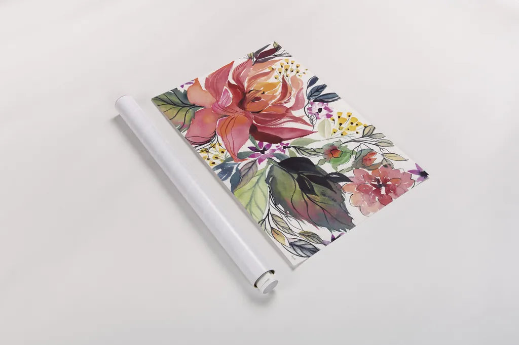 Flame Floral by Kristy Rice. shown as a rolled paper print. Available as archival giclee rolled canvas, fine art paper, or poster print. SKU 93467i.