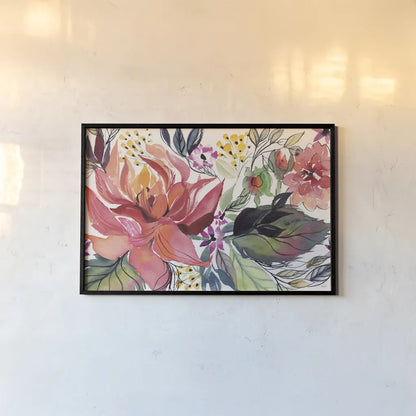 Flame Floral by Kristy Rice. shown as a paper print in a black flame. Available as a archival giclee rolled canvas, fine art paper, or poster print. SKU 93467i.