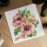 Floral Fantasy by Kristy Rice. Shown as a detailed flat fine art print, highlighting archival giclee quality. Available as an archival giclee rolled canvas, fine art paper, or poster print. SKU 93991a.