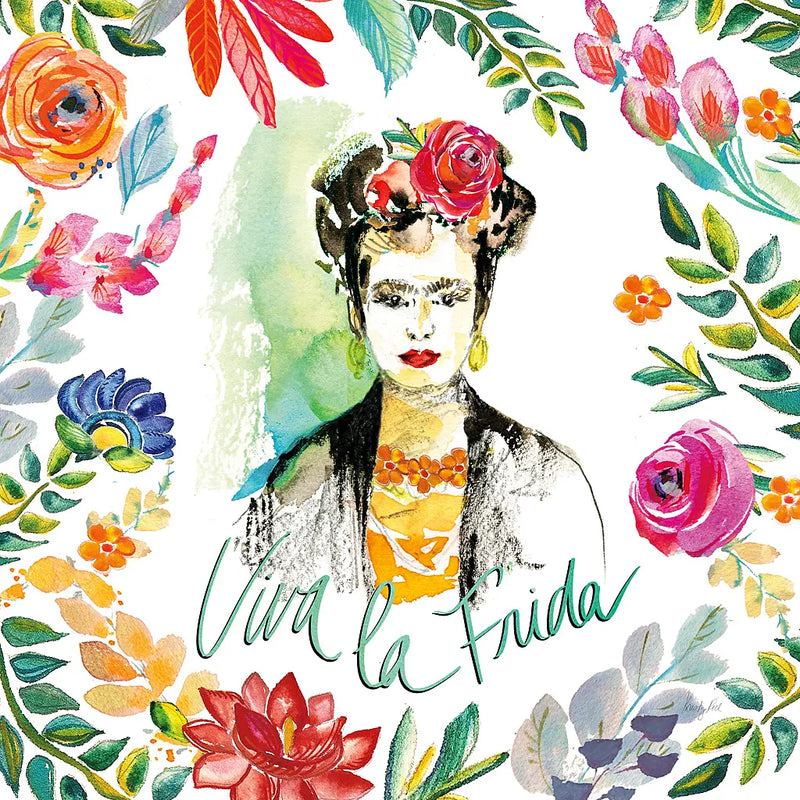 Fridas Flower Fancy I by Kristy Rice. SKU 53334a. Archival Giclee Fine art print for wall decor.