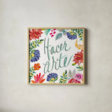 Fridas Flower Fancy III by Kristy Rice. Shown in a natural wood glass frame for a timeless modern aesthetic. Available as an archival giclee rolled canvas, fine art paper, or poster print. SKU 53336a.
