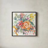 Garden Rose by Kristy Rice. Shown in a sleek black glass frame for a contemporary gallery look. Available as an archival giclee rolled canvas, fine art paper, or poster print. SKU 90499a.