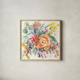 Garden Rose by Kristy Rice. Shown in a natural wood glass frame for a timeless modern aesthetic. Available as an archival giclee rolled canvas, fine art paper, or poster print. SKU 90499a.