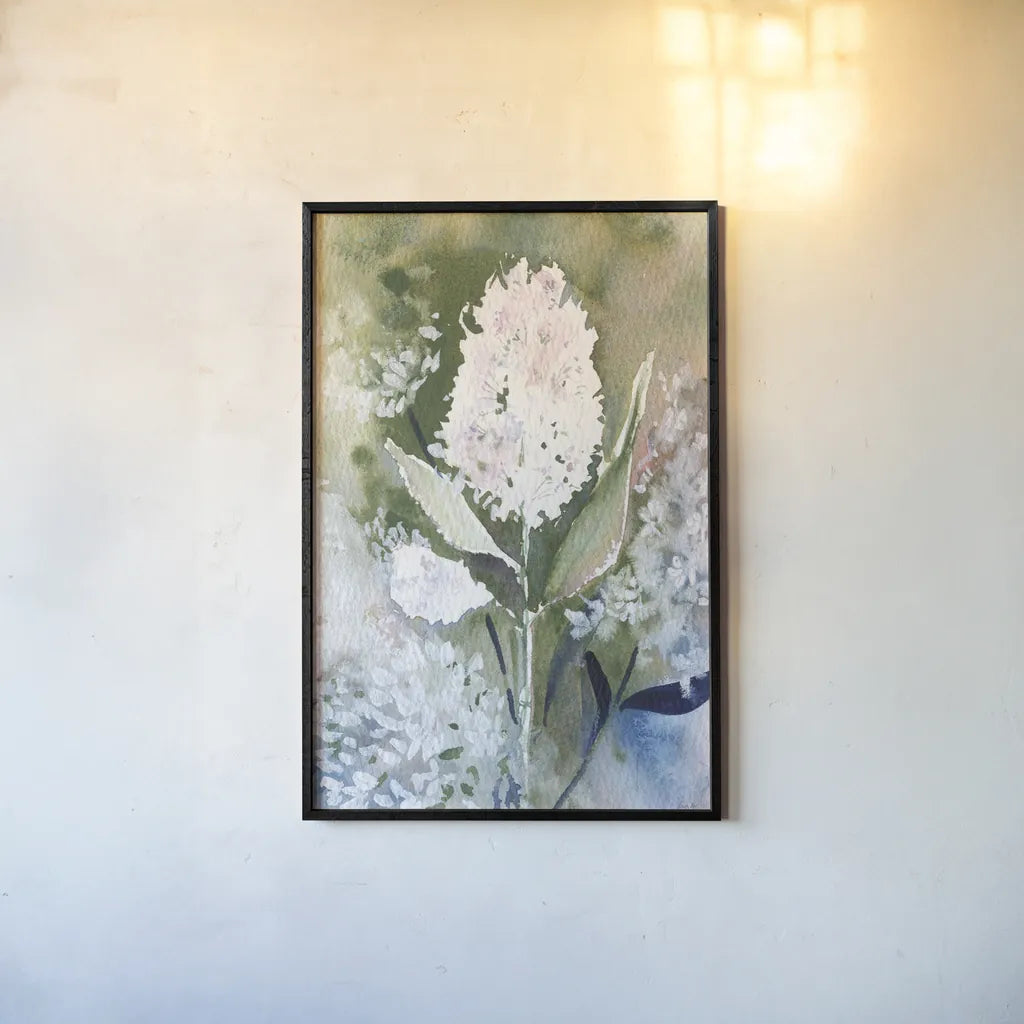 Graceful Garden by Kristy Rice. shown as a paper print in a black flame. Available as a archival giclee rolled canvas, fine art paper, or poster print. SKU 94213h.