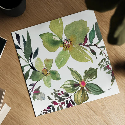 Hellebore Ya Doing II by Kristy Rice. Shown as a detailed flat fine art print, highlighting archival giclee quality. Available as an archival giclee rolled canvas, fine art paper, or poster print. SKU 44117a.