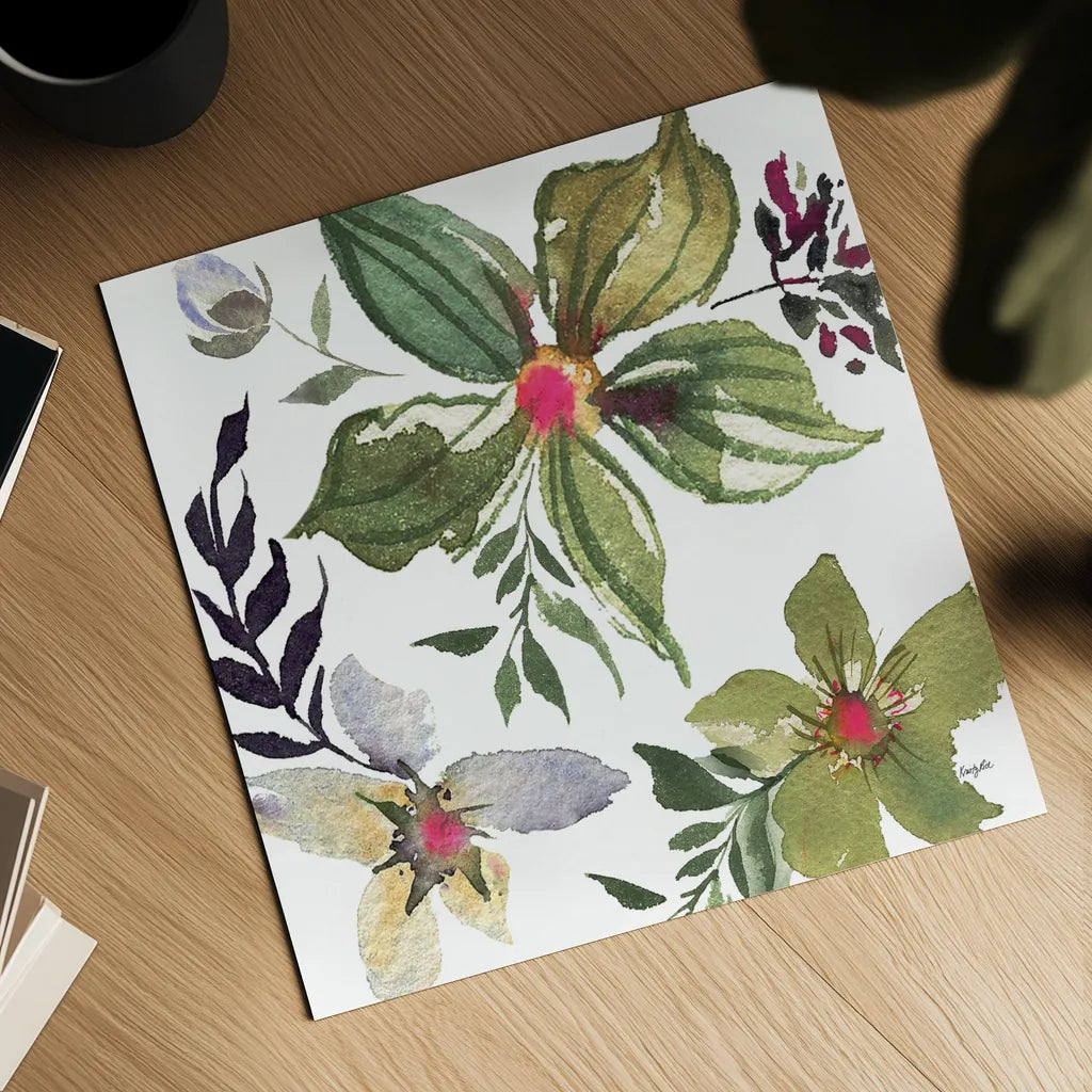 Hellebore Ya Doing IV by Kristy Rice. Shown as a detailed flat fine art print, highlighting archival giclee quality. Available as an archival giclee rolled canvas, fine art paper, or poster print. SKU 44119a.