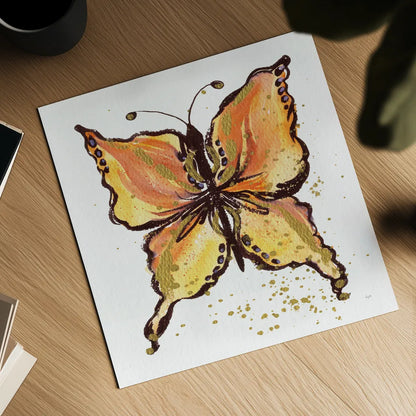 Jewel Butterfly II by Kristy Rice. Shown as a detailed flat fine art print, highlighting archival giclee quality. Available as an archival giclee rolled canvas, fine art paper, or poster print. SKU 94634a.