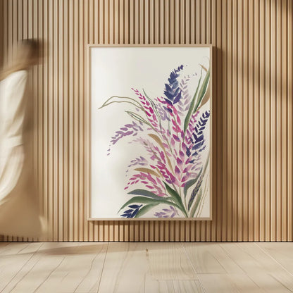 Lavender Bouquet by Kristy Rice. shown as over sized large wall art. Available as an archival giclee rolled canvas, fine art paper, or poster print. SKU 87464h.