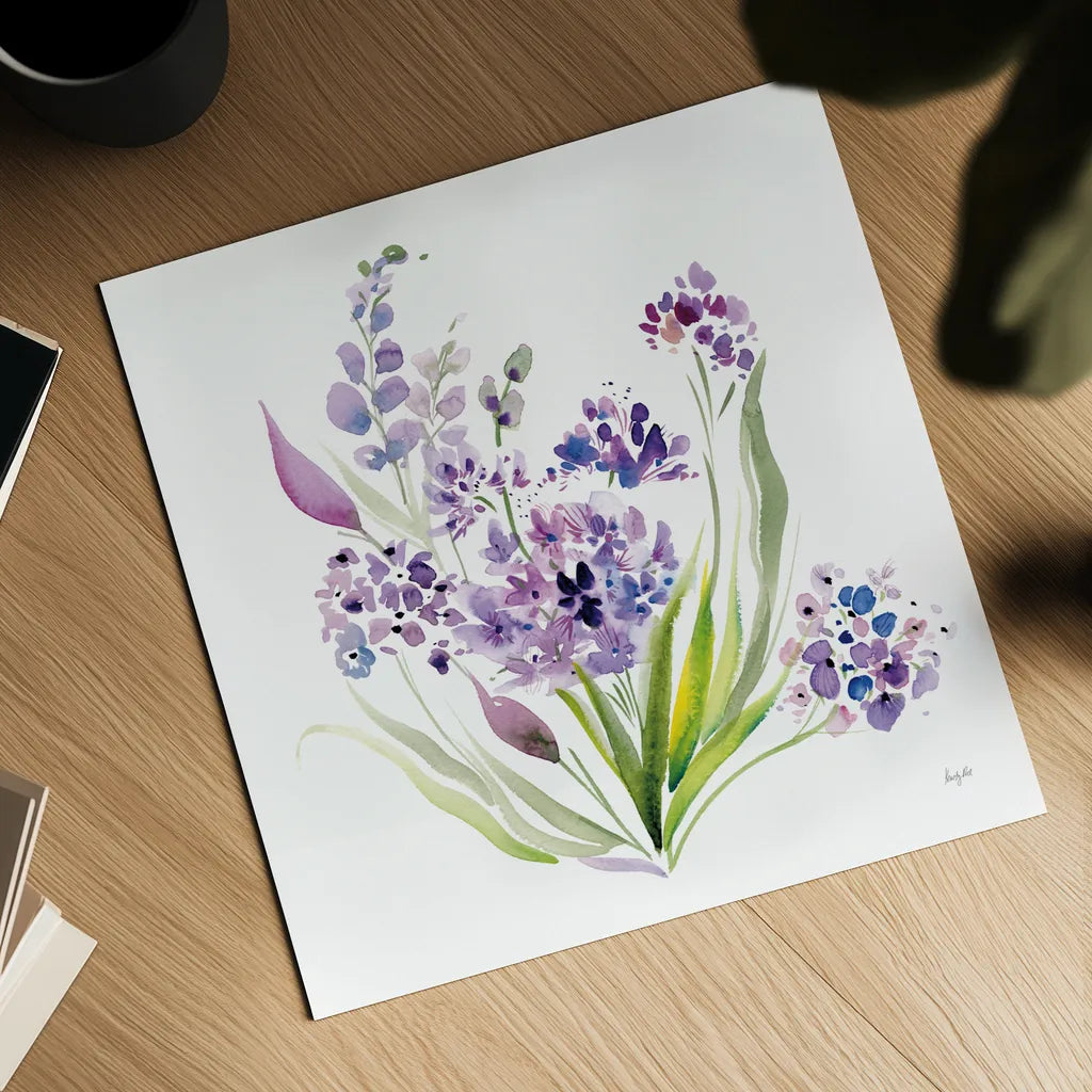 Lavender Love by Kristy Rice. Shown as a detailed flat fine art print, highlighting archival giclee quality. Available as an archival giclee rolled canvas, fine art paper, or poster print. SKU 87465a.