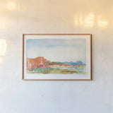 Looking Out by Kristy Rice. shown as a paper print in a natural frame. Available as a archival giclee rolled canvas, fine art paper, or poster print. SKU 59813i.