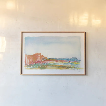 Looking Out by Kristy Rice. shown as a paper print in a natural frame. Available as a archival giclee rolled canvas, fine art paper, or poster print. SKU 59813i.