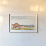 Looking Out Neutral by Kristy Rice. shown as a paper print in a white frame. Available as a archival giclee rolled canvas, fine art paper, or poster print. SKU 70207i.