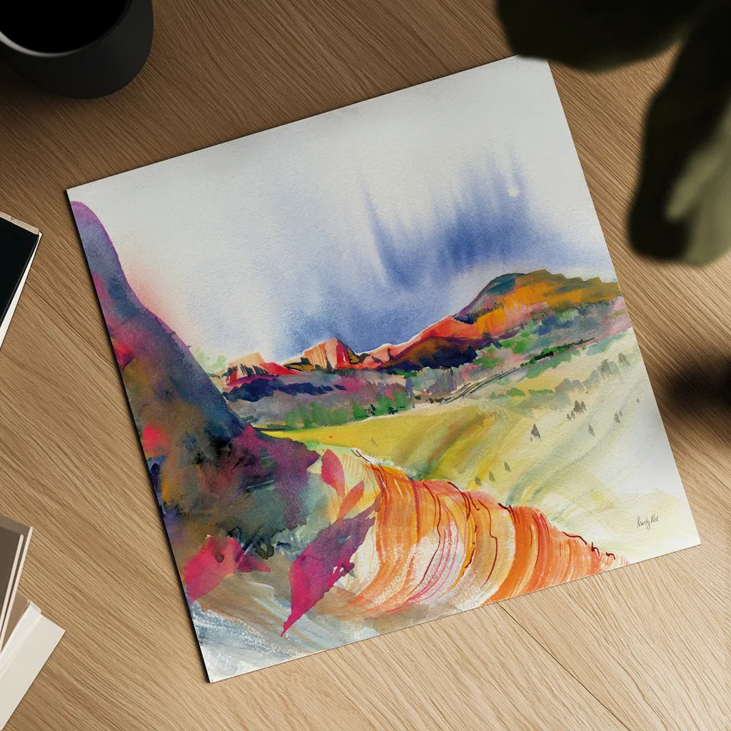 Lookout Point by Kristy Rice. Shown as a detailed flat fine art print, highlighting archival giclee quality. Available as an archival giclee rolled canvas, fine art paper, or poster print. SKU 90386a.