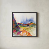 Lookout Point by Kristy Rice. Shown in a sleek black glass frame for a contemporary gallery look. Available as an archival giclee rolled canvas, fine art paper, or poster print. SKU 90386a.