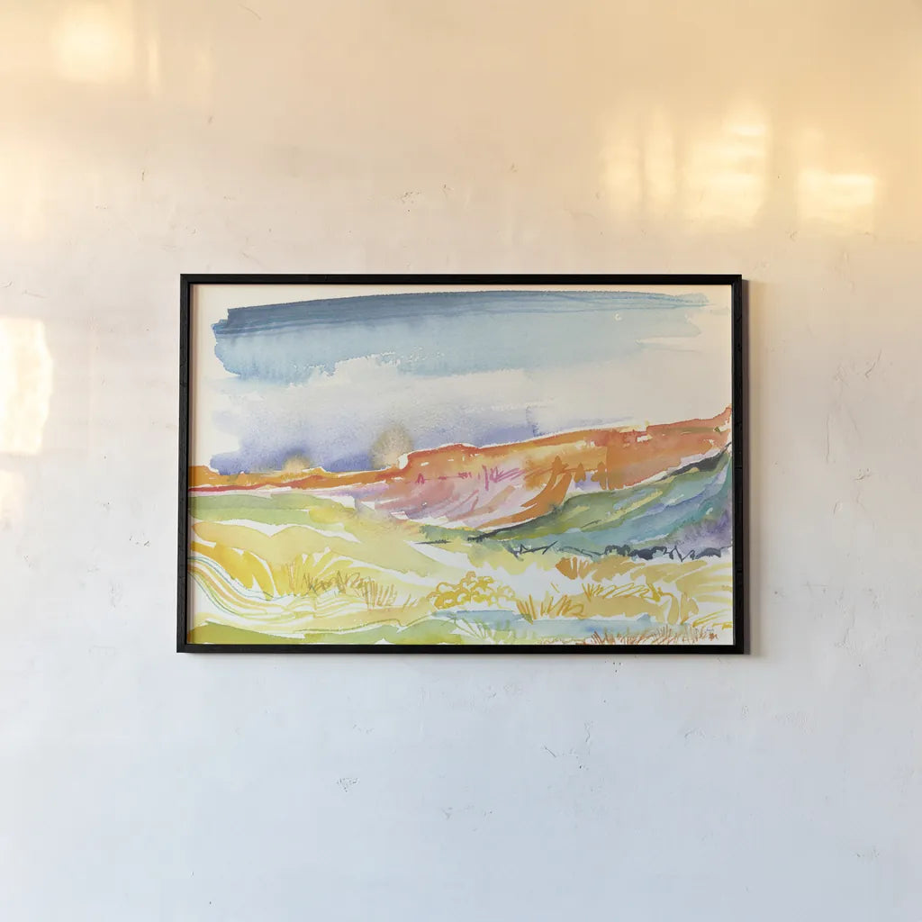 Mesa View II by Kristy Rice. shown as a paper print in a black flame. Available as a archival giclee rolled canvas, fine art paper, or poster print. SKU 59820i.