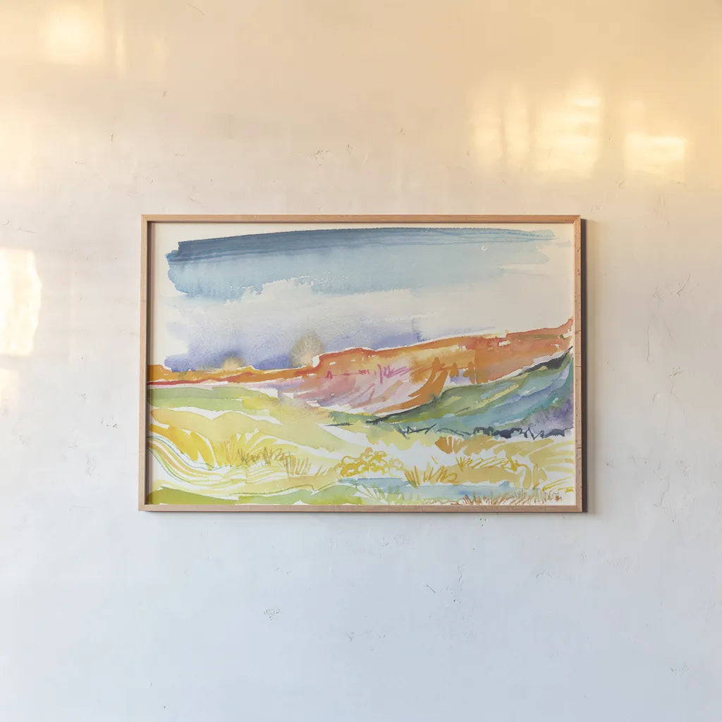 Mesa View II by Kristy Rice. shown as a paper print in a natural frame. Available as a archival giclee rolled canvas, fine art paper, or poster print. SKU 59820i.