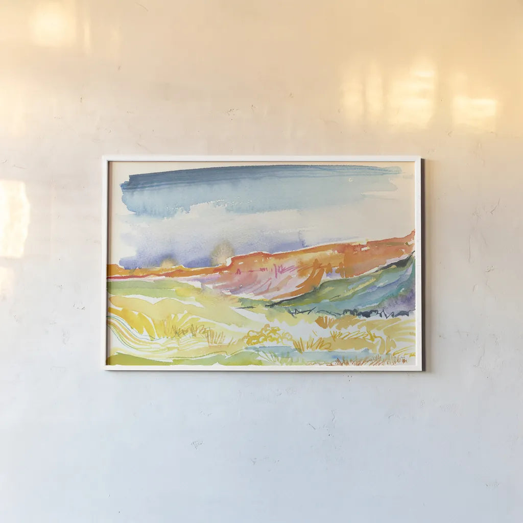 Mesa View II by Kristy Rice. shown as a paper print in a white frame. Available as a archival giclee rolled canvas, fine art paper, or poster print. SKU 59820i.