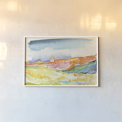 Mesa View II by Kristy Rice. shown as a paper print in a white frame. Available as a archival giclee rolled canvas, fine art paper, or poster print. SKU 59820i.