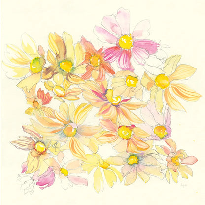 Pastel Garden Daisies by Kristy Rice. SKU 59878a. Archival Giclee Fine art print for wall decor.