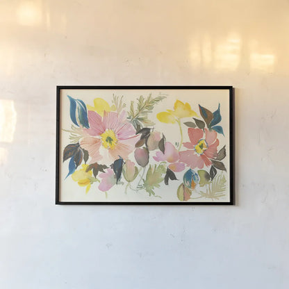 Pastel Garden I by Kristy Rice. shown as a paper print in a black flame. Available as a archival giclee rolled canvas, fine art paper, or poster print. SKU 59876i.