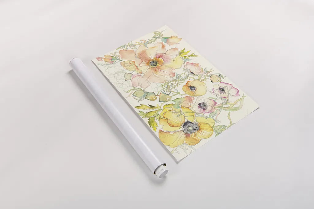 Pastel Garden II by Kristy Rice. shown as a rolled paper print. Available as archival giclee rolled canvas, fine art paper, or poster print. SKU 59877i.