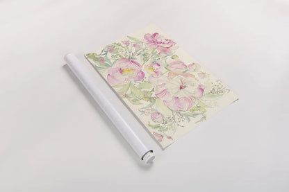 Peony Garden by Kristy Rice. shown as a rolled paper print. Available as archival giclee rolled canvas, fine art paper, or poster print. SKU 59826i.