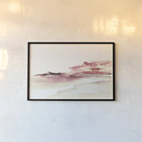 Pink Coastal Sunset by Kristy Rice. shown as a paper print in a black flame. Available as a archival giclee rolled canvas, fine art paper, or poster print. SKU 67072i.