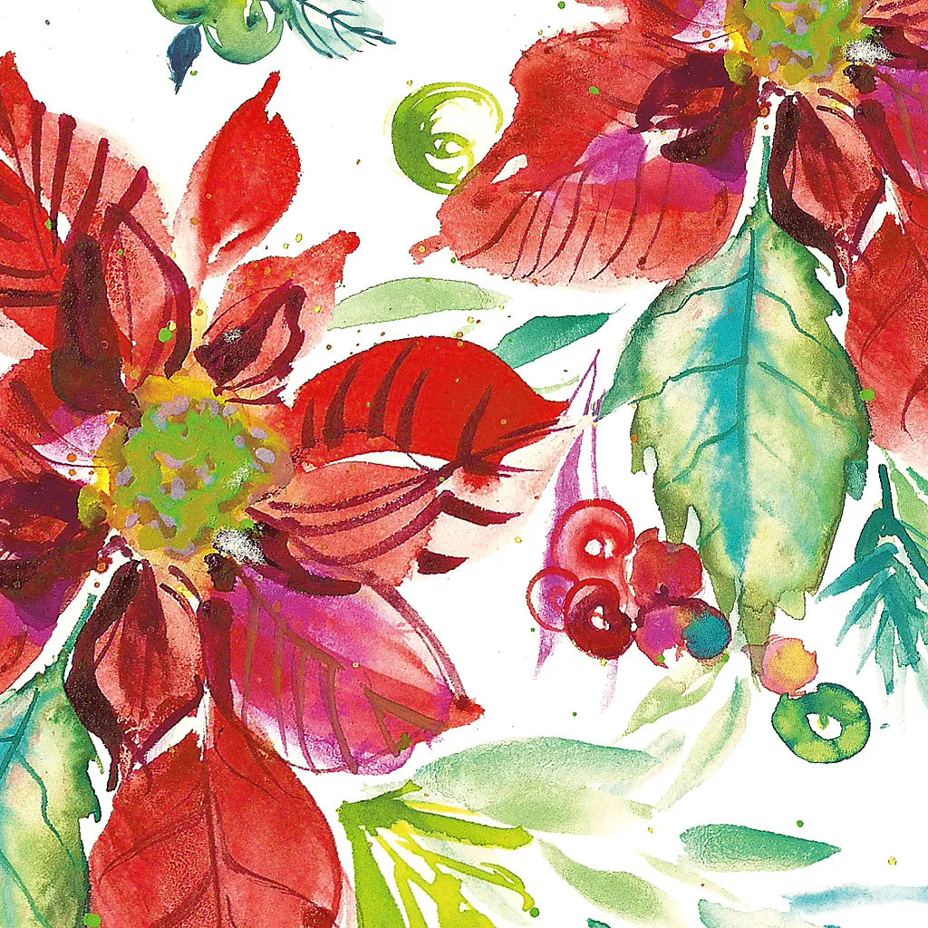 Poinsettia Pretty II by Kristy Rice. SKU 41891a. Archival Giclee Fine art print for wall decor.