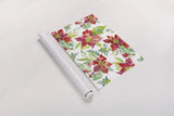 Poinsettia Pretty V by Kristy Rice. shown as a rolled paper print. Available as archival giclee rolled canvas, fine art paper, or poster print. SKU 41894i.